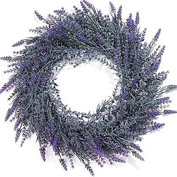 Kunstblume Lavendel-Kranz für die Haustür, künstlicher günstig online kaufen