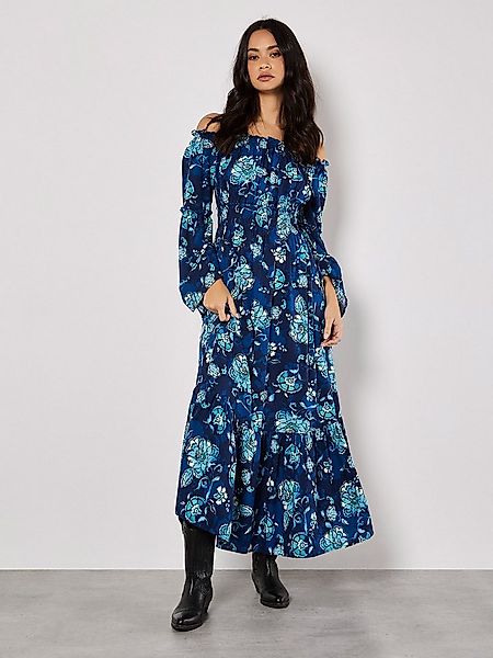 Apricot Maxikleid Floral Bardot Kleid mit Smokdetails günstig online kaufen