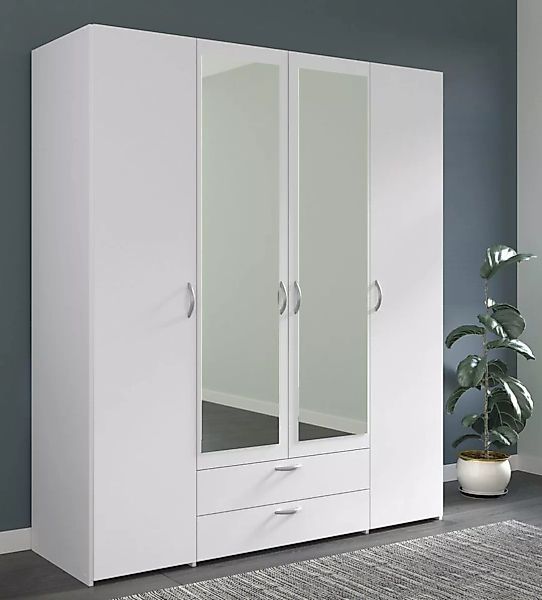 Parisot Kleiderschrank Parisot Daily 3 Kleiderschrank 4-türig in Weiß mit S günstig online kaufen