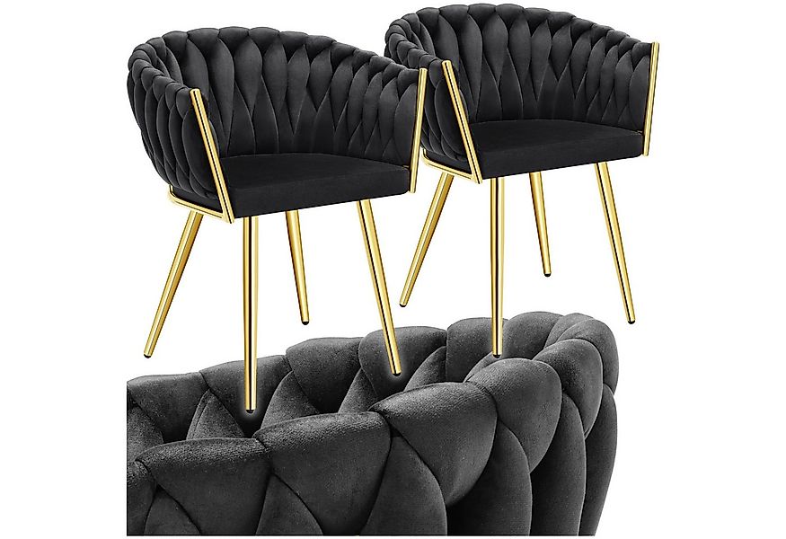 tectake Esszimmerstuhl Küchenstuhl Astano, Belastbarkeit 120 kg, schwarz/go günstig online kaufen