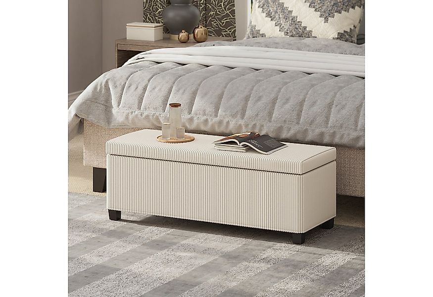 HOMCOM Sitzbank Ottomane mit Stauraum (Fußhocker aus Cord mit abnehmbarem D günstig online kaufen
