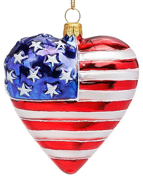 SIKORA Weihnachtsbaumkugel American Heart besondere Weihnachtskugel Glas Fi günstig online kaufen