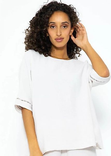 SASSYCLASSY Pyjamaoberteil Lässige Pyjamashirt aus Musselin günstig online kaufen