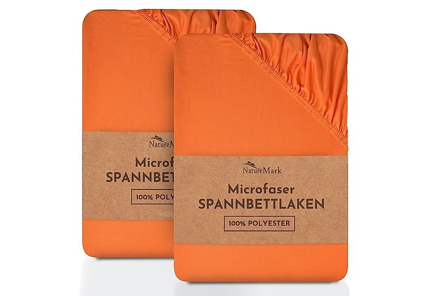 NatureMark Spannbettlaken 2er-Set Mikrofaser Spannbetttuch, Polyester, Gumm günstig online kaufen