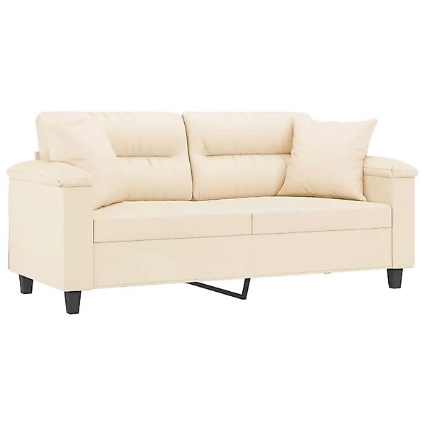 vidaXL 2-Sitzer-Sofa mit Kissen Beige 140 cm Mikrofasergewebe 3200976 günstig online kaufen