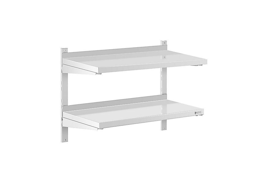 Royal Catering Hängeregal 80 x 40 cm Wandbord Doppel Wandregal Edelstahl Re günstig online kaufen