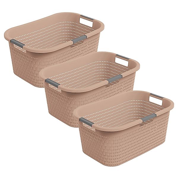 ROTHO Wäschekorb 3er-Set Wäschebox 40L COUNTRY, günstig online kaufen