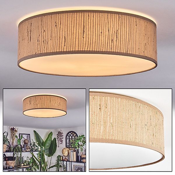 hofstein Deckenleuchte Deckenlampe aus Metall/Papiergeflecht/Stoff/Kunststo günstig online kaufen