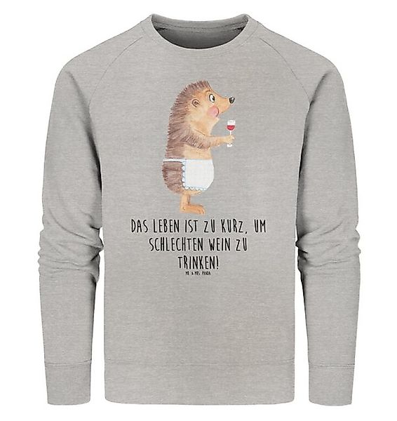 Mr. & Mrs. Panda Longpullover Igel Wein Größe S - Heather Grey - Geschenk, günstig online kaufen