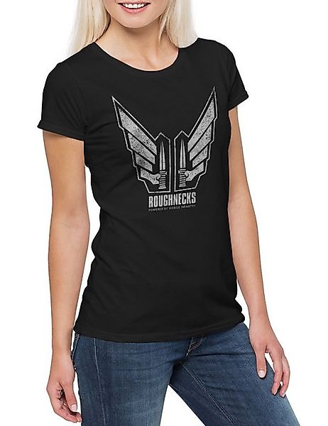 Urban Backwoods Print-Shirt Ricos Roughnecks Damen T-Shirt Tattoo Flag Star günstig online kaufen