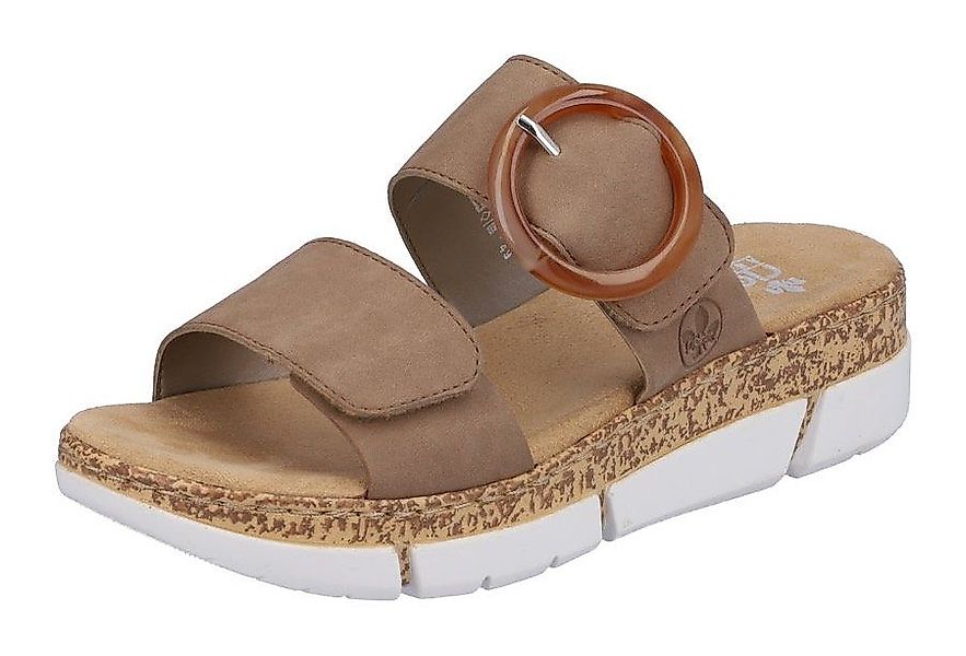 Rieker Pantolette, Keilabsatz, Sommerschuh, Schlappen mit moderner Zierschn günstig online kaufen