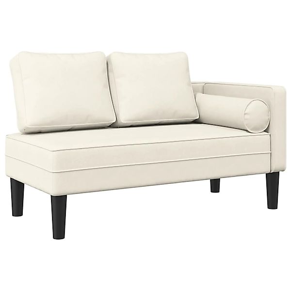 vidaXL Chaiselongue Chaiselongue mit Kissen Creme Samt, 1 Teile günstig online kaufen