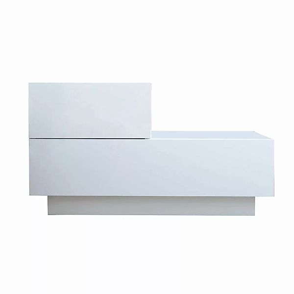 Nachttisch Chester Weiß LED Beleuchtung mit 2 Schubladen 9710 günstig online kaufen