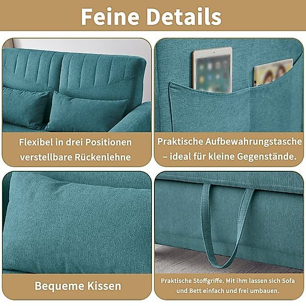 STILVORA Schlafsofa mit bettfunktion,verstellbare 2-sitzer-Klappsofa,Tagesb günstig online kaufen