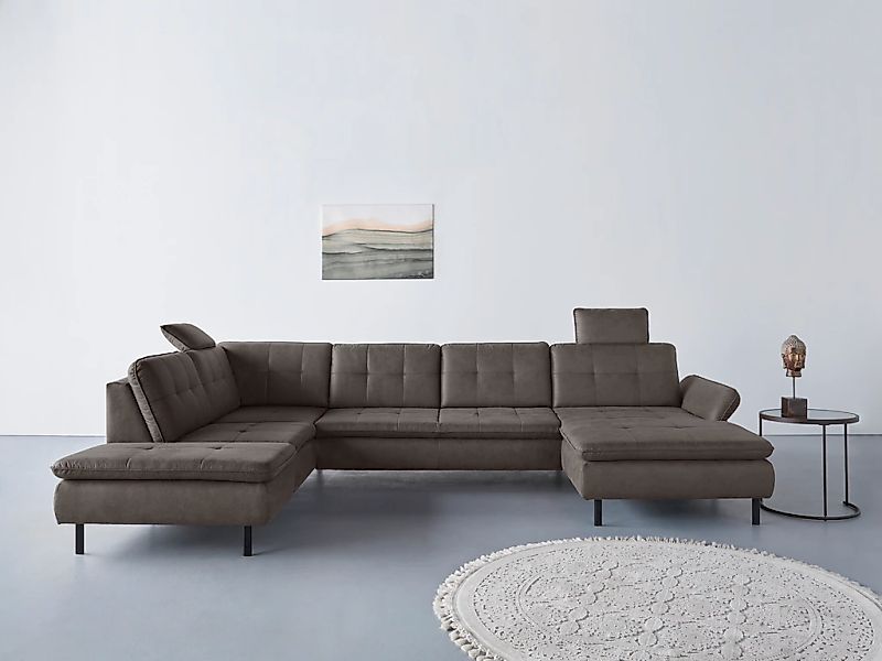 Home affaire Wohnlandschaft "Birkholm U-Form" Armlehnverstellung, auch in E günstig online kaufen