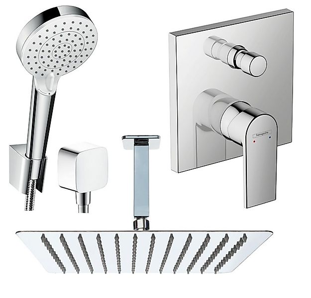 Hansgrohe und Jowi Duscharmatur Vernis Shape, Unterputz Duschsystem mit Kop günstig online kaufen