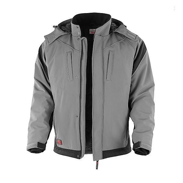 Qualitex Workwear Winterjacke Softshelljacke "PRO" grau/schwarz, günstig online kaufen