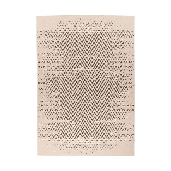 MeGusta Flachflor Teppich Modern Creme - Braun Polypropylen 80x150 cm Paula günstig online kaufen