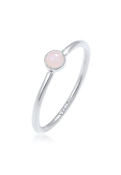 Elli Fingerring Rosenquarz Edelstein Stabelring 925er Silber günstig online kaufen