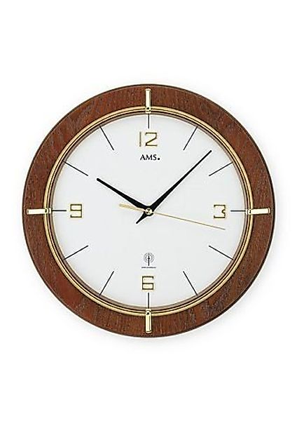 AMS Funkwanduhr F5832 (Quarzuhr,Holz,Wohnzimmer,Esszimmer,Küche,Arbeitszimm günstig online kaufen