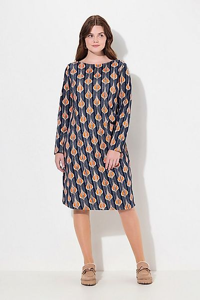 Ulla Popken Midikleid Sweatkleid U-Boot-Ausschnitt Langarm Biobaumwolle günstig online kaufen