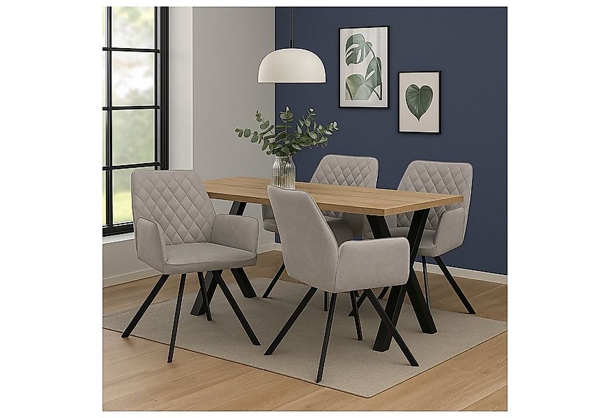 HTI-Living Polsterstuhl Esszimmerstuhl Tumalo Grau 2er-Set (Set, 2 St), Ess günstig online kaufen