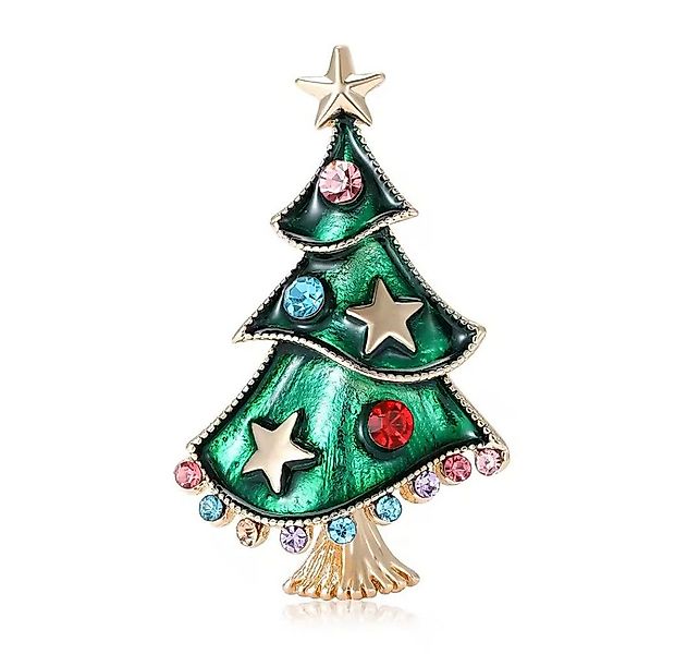 Dark-Desires Brosche Zierliche vintage Brosche "Geschmückter Weihnachtsbaum günstig online kaufen