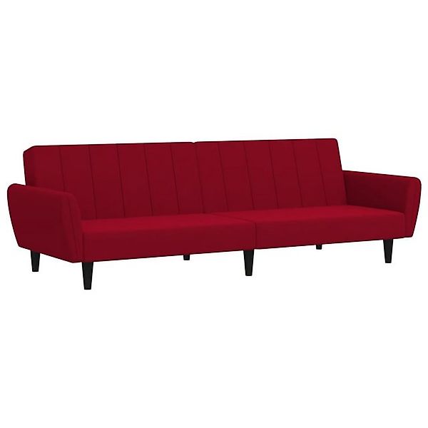 vidaXL Schlafsofa, Sofa 2-Sitzer Weinrot Samt günstig online kaufen