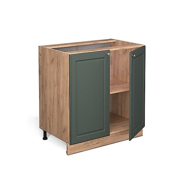 Vicco Spülenunterschrank Fame-Line Grün-Gold Landhaus/Goldkraft Eiche 80 cm günstig online kaufen