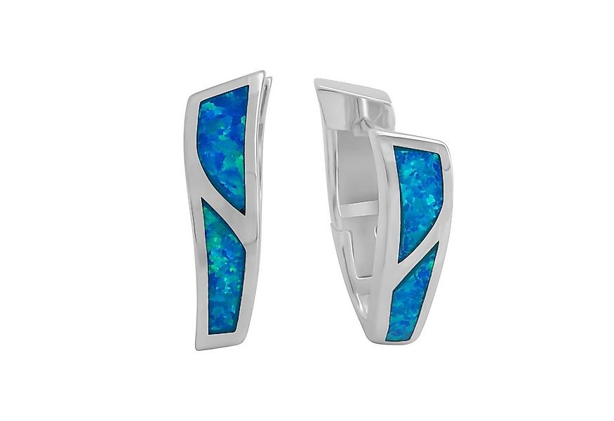 Vivance Paar Creolen 925-Sterling Silber rhodiniert synth. Opal blau günstig online kaufen