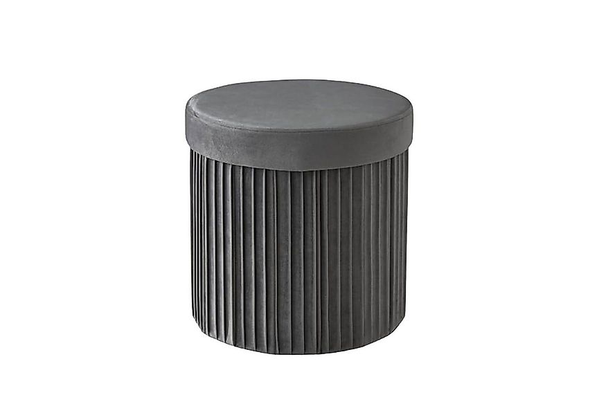 relaxdays Stauraumhocker Hocker aus Samt mit Stauraum, Dunkelgrau günstig online kaufen