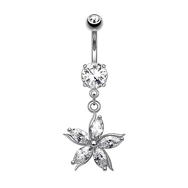 Taffstyle Bauchnabelpiercing Piercing Chirurgenstahl Kristall Blumen, günstig online kaufen