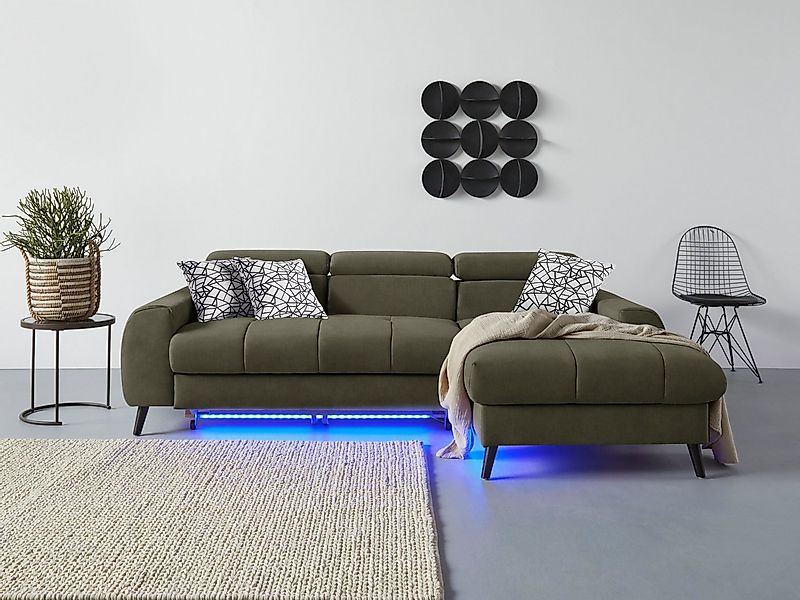COTTA Ecksofa "Mia L-Form mit 3 Zierkissen", wahlweise mit Bettfunktion, Be günstig online kaufen