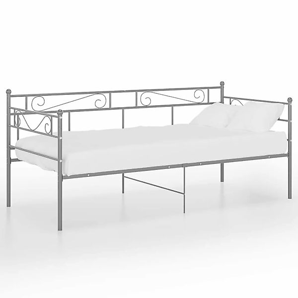 Schlafsofa Bettgestell Grau Metall 90x200 Cm günstig online kaufen