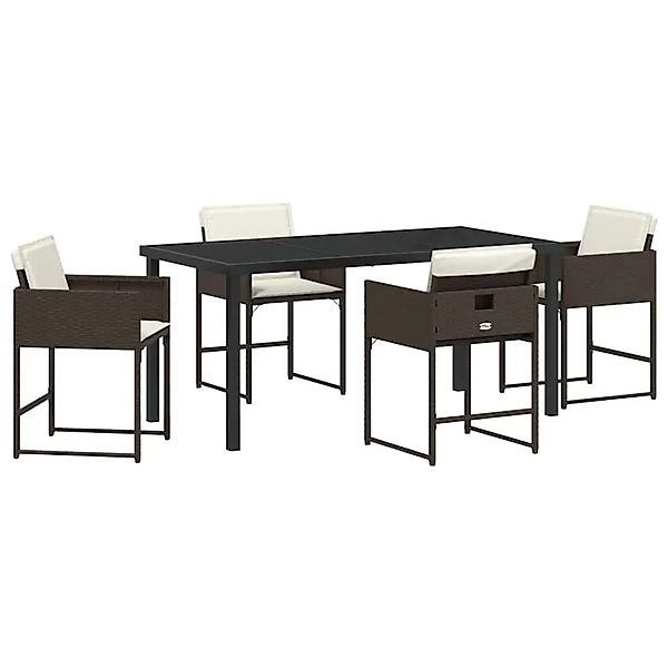 vidaXL Garten Essgruppe 5-Tlg Braun Poly-Rattan 3380727 günstig online kaufen