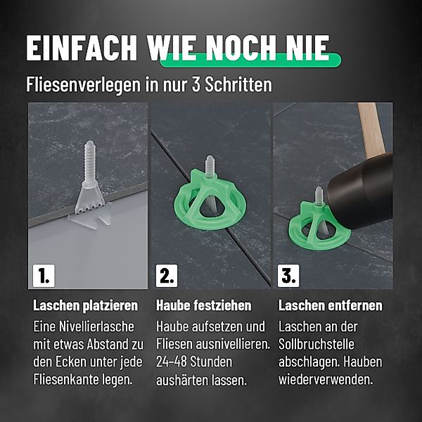 greate. Nivelliersystem 1000-teiliges Fliesen Nivelliersystem 2mm günstig online kaufen