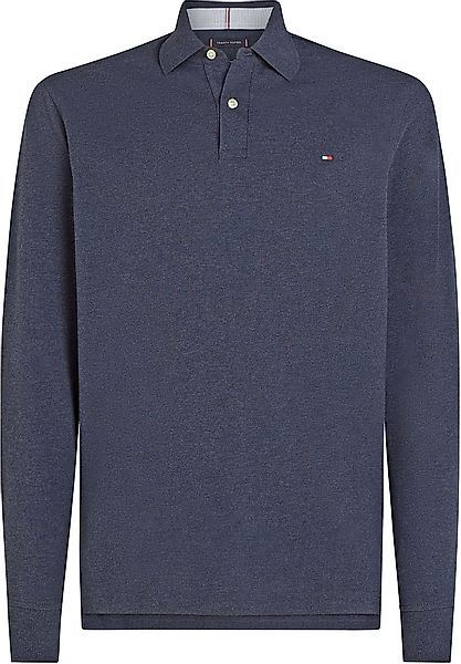 Tommy Hilfiger Longsleeve Polo Melange Dunkelblau - Größe L günstig online kaufen