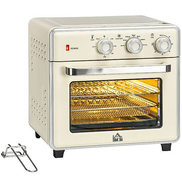 HOMCOM Minibackofen mit Umluft 20L, 7 in 1 Pizza-Ofen inkl. Backblech Set, günstig online kaufen