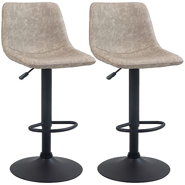 HOMCOM Barhocker 2er-Set, mit Fußstütze, Kunstlederbezug, günstig online kaufen