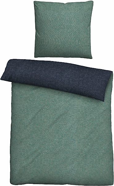 Biberna Wendebettwäsche "Hermal" 2 Stk. tlg. Flanell in Melangeoptik, Winte günstig online kaufen