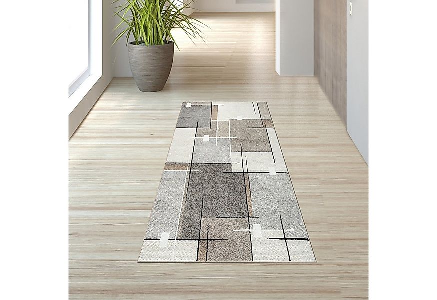 TeppichHome24 Teppich Moderner Teppich mit grafischem Muster in Beige, Grau günstig online kaufen