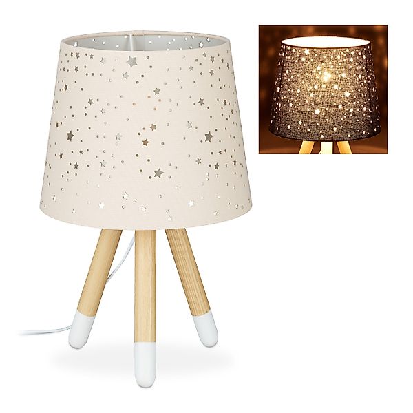 relaxdays Tischleuchte Tischlampe Kinderzimmer Sterne, Rosa günstig online kaufen