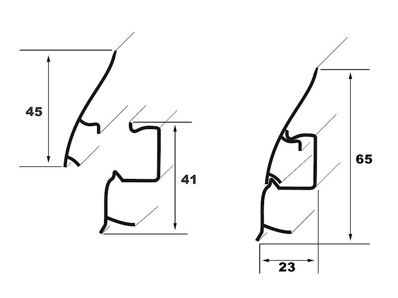 Lemal Sockelleiste, PVC 65x23mm - Fußleisten mit Kabelkanal - (10 Meter / 5 günstig online kaufen