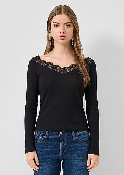 QS Langarmshirt T-Shirt Rippshirt günstig online kaufen