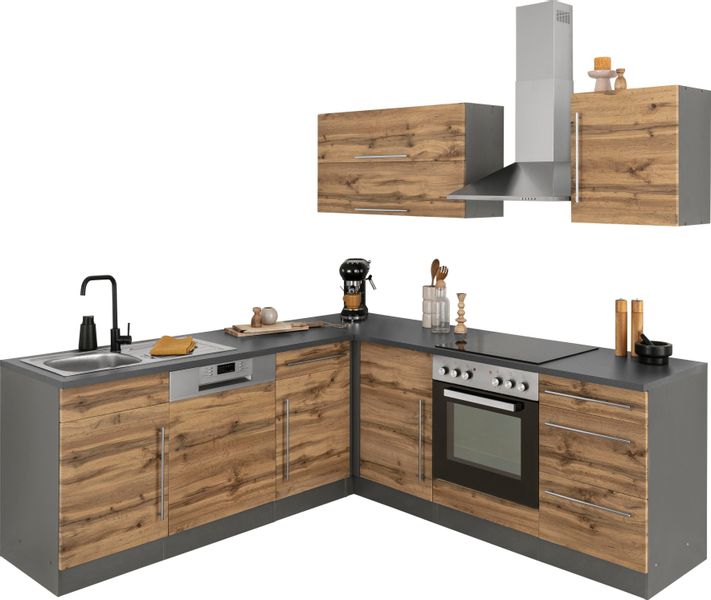 KOCHSTATION Winkelküche "KS-Samos" Stellbreite 220x220 cm, wahlweise mit E- günstig online kaufen