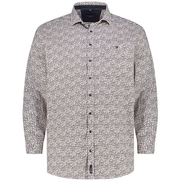 CASA MODA Freizeithemd mit Allover-Muster Farbe braun Größe: 6XL günstig online kaufen