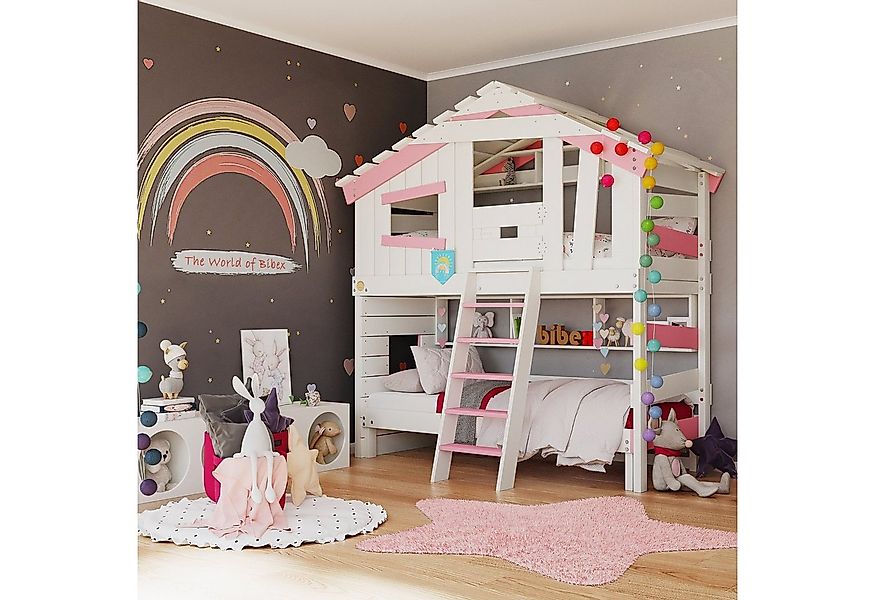 bibex Hochbett ALPIN CHALET Hochbett, Kinderbett, Doppelbett, Etagenbett - günstig online kaufen