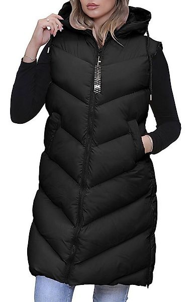 RMK Longweste Damen Steppweste Lang Weste Mantel Ärmellos Jacke Outdoor War günstig online kaufen