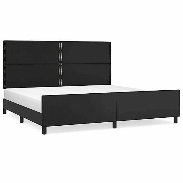 vidaXL Bettgestell mit Kopfteil Schwarz 200x200 cm Kunstleder Modell 113585 günstig online kaufen