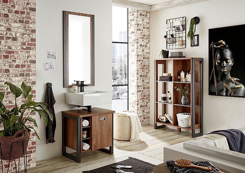 Home affaire Badmöbel-Set "Detroit, Bad im Industrialdesign, 3-teiliges Bad günstig online kaufen
